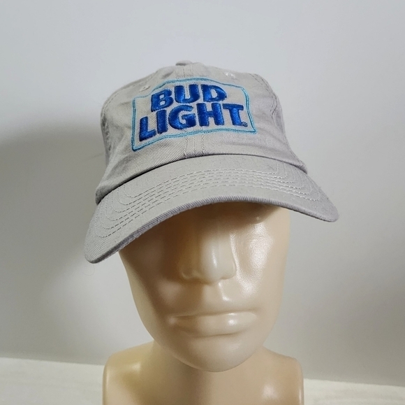 Bud light gray blue baseball hat cap unisex - Picture 1 of 12